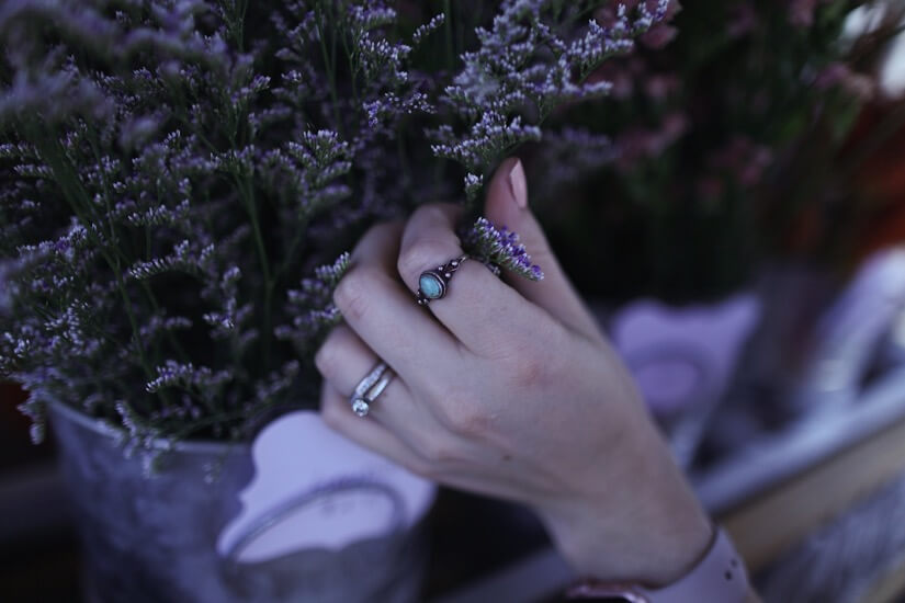holding-lavender-bouquet